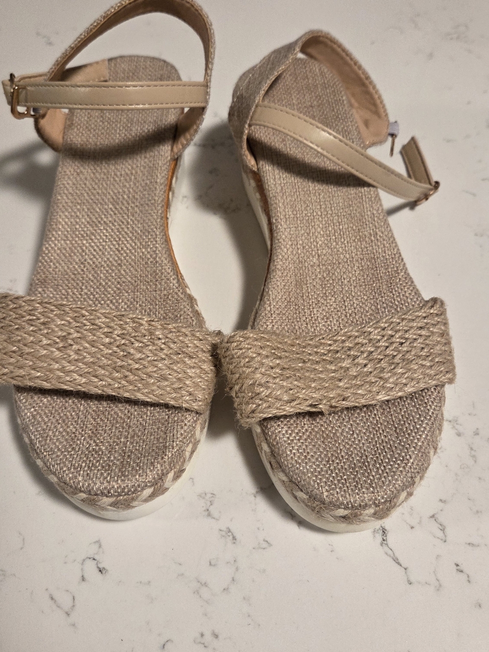 Neutral Beige Women's Espadrille Sandals - Brand